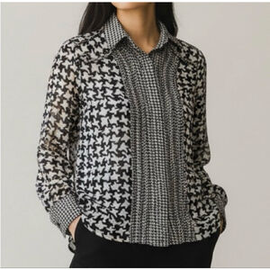 ZARA Basic Sheer Career button down size small